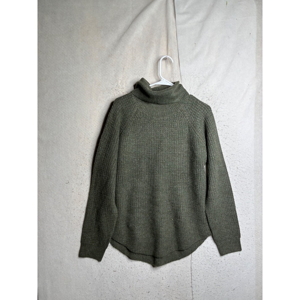 KUHL Womens Olive Green Waffle Knit Turtleneck Sweater Style 4411 Size M